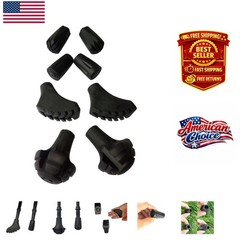4-Pair Replacement Rubber Tips Set for Trekking Poles – Shock-Absorbing Design