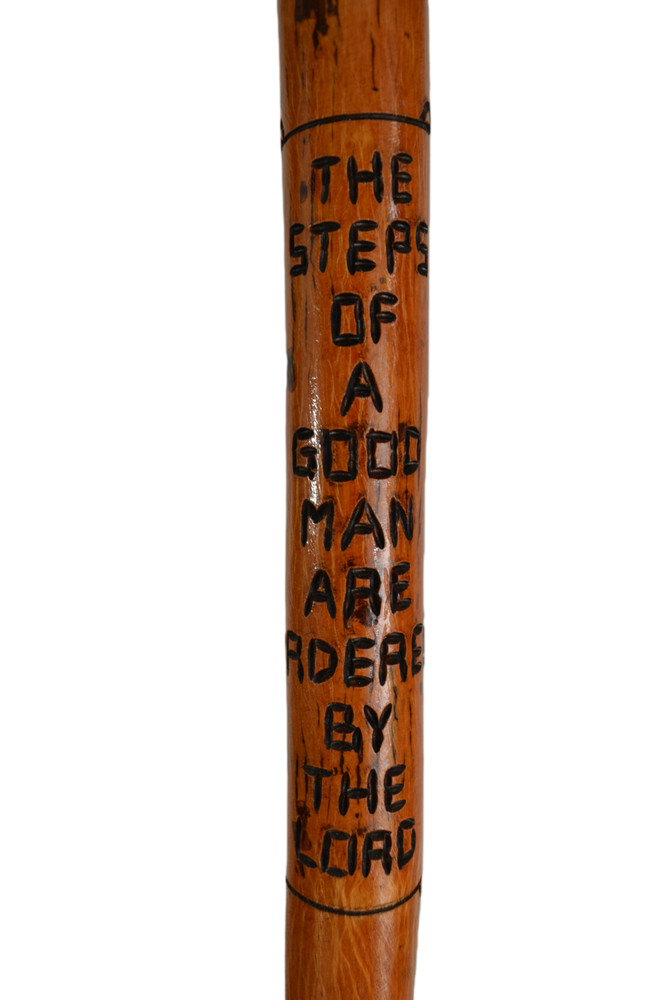 Walking Stick, Bible Verse – Carving – “The Steps of a Good Man are Ordered….
