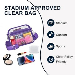 Clear Bag for Stadium Events Clear Purse Stadium Bag Small Purple Clear