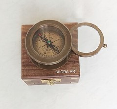 SUGRA ART Personalized Compass with Magnifier, Multifunctional Custom Compass
