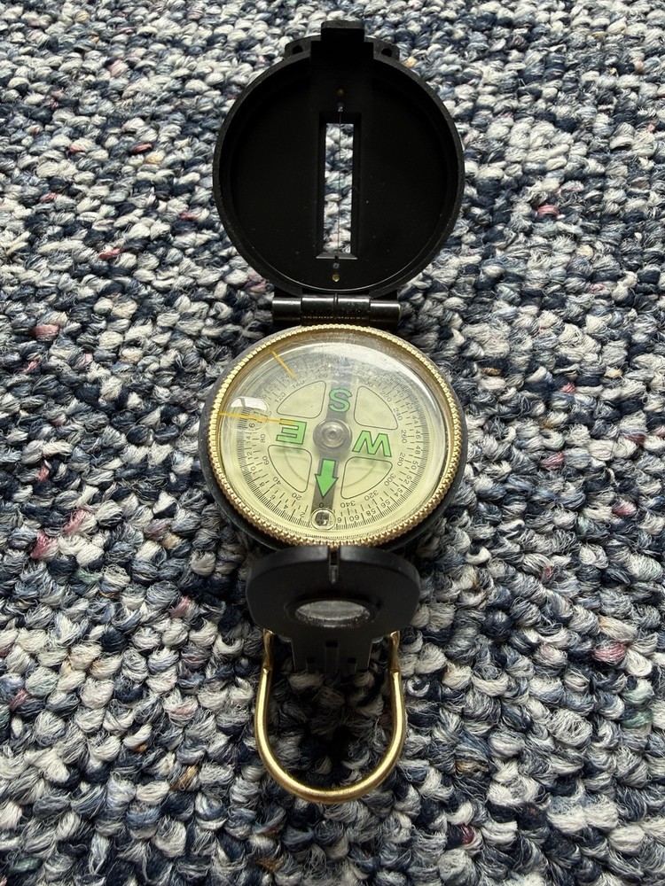 Engineer Directional Handheld Lensatic Compass Flip Cover Sighting Line Black