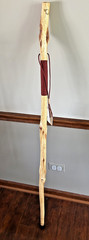Diamond Willow Wood Hiking Stick – 52″ – Compass top, paracord grip/lanyard