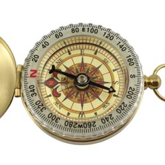 Golden Brass Pocket Compass – Portable Navigation Tool for Hiking & Camping