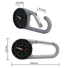 camping carabiner with compass