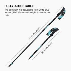 Compact 4 Trekking Poles – Ultralight, Backpacking, Thru Hiking Poles, Adjust…