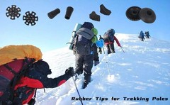 Walking Stick Tips Rubber 4pcs Trekking Pole Tips Replacement- Rubber Feet for