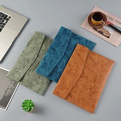 PU Leather A4 File Folder Document Holder Waterproof Portfolio Envelope Brown