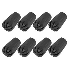 8Pcs Black Rubber Trekking Cane Protectors with Metal Gasket for Hiking Poles