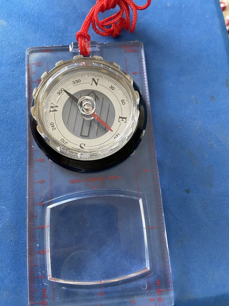 NEW VINTAGE Ruler COMPASS SUN WATCH /magnifying Glass NICE LOOK