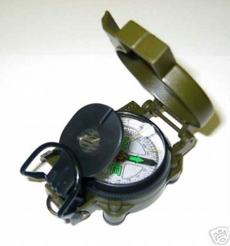 Metal Marching Lensatic Compass W/Guide Wire Military