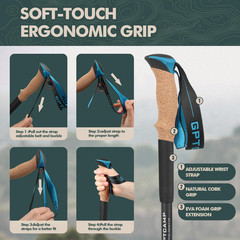 GPTCAMP Walking Sticks,Trekking Poles Collapsible Hiking Poles,Lightweight Foldi