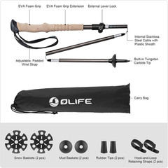 Mixtend F3T2 Trekking Poles, Foldable and Lightweight Walking Stick for Men and