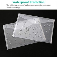 Clear Document Folders Filing Envelopes Waterproof Plastic 5 Transparent