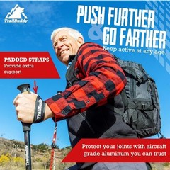 TrailBuddy Trekking Poles (Red Beetle) – Lightweight, Collapsible, 7075 Aluminum