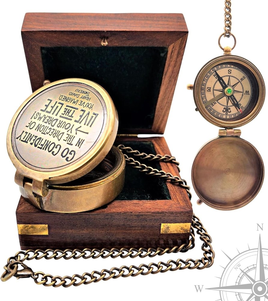 Nautical Compass Go Confidently in The Direction of Your Dreams! Live The Life