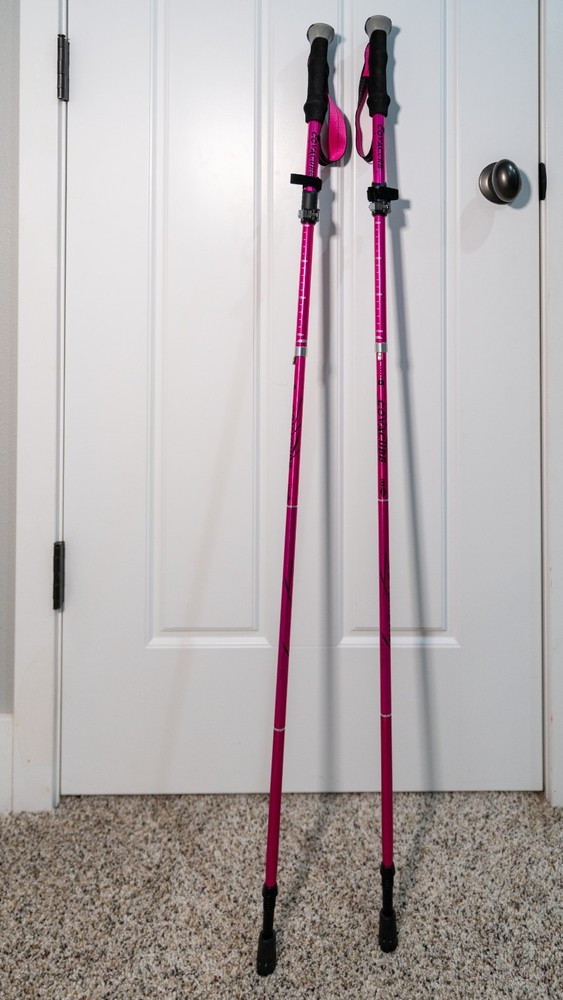 Pink Covacure 7075 Trekking Poles Collapsible Aluminum Alloy Hiking Poles