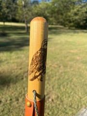 Bald Eagle, Natural Earth Tones Poplar Wood Walking Stick Hiking Staff