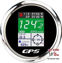 GPS Speedometer 85mm 3-3/8″ Digital Boat GPS Speedometer Gauge Waterproof Black