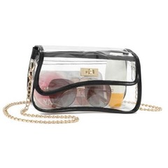 Clear Bag Stadium Event Concert Approved, Transparent Clear Crossbody Black