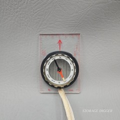 Vintage Small Portable Compass on Hard Plastic Measuring Base, Made in Japan