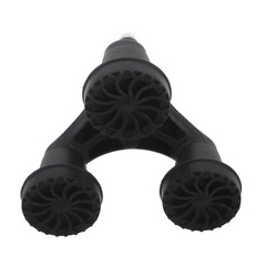 Set of 3 Reusable Tripod Walking Cane Tips Black Plastic Anti Shock Feet
