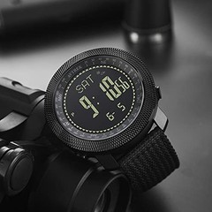 Mens Outdoor Sport Tactical Survival Watches Hiking Digital Wrist Watch black
