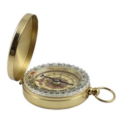 Luminous Mini Brass Watch Style Military Army Compass Outdoor Camping Keychain