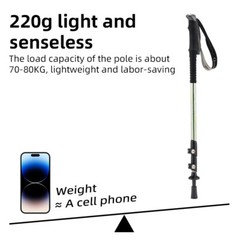 Qunature Telescopic Walking Stick Ultralight Alloy External Lock Hiking Stick