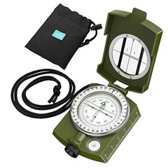 Multifunctional Hiking Compass – Military Metal Sighting Compass with Bronze