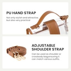 Clear Bag for Stadium Events Crossbody Purses for Women Stadium Approved Brown