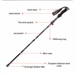 1PC Sports Trekking Poles Aluminum 7075 Hiking Poles Walking Sticks Alpenstock