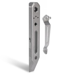 KeyUnity KR00 EDC Pocket Pry Bar Bit Bar Titanium Multitool with Pocket Clip