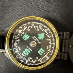 Academy Lensatic Lightweight Compass Black with Gold Trim for Hiking