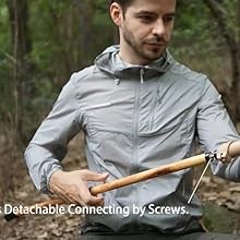 Trekking Poles- 1-pc Pack – Adjustable Hiking or Walking Stick –Strong, Natural
