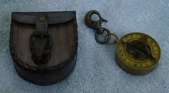 1.75″ Pocket Brass Camping Sundial Compass & Case