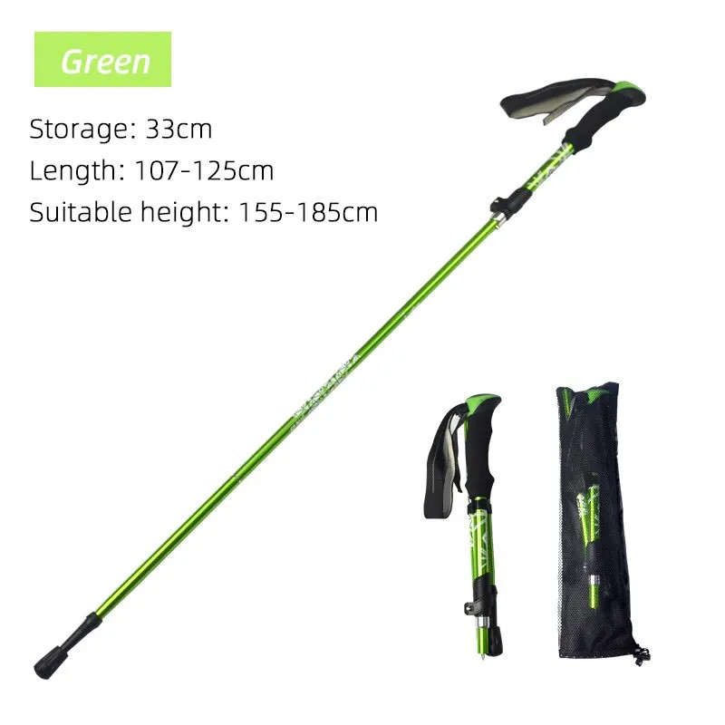 5 Section Outdoor Fold Trekking Pole Camping Portable Walking Hiking Stick for N