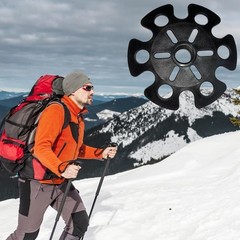 6 pieces snow plates for hiking poles universal, snow plates rubber trekking…