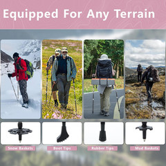 Hiking Poles Collapsible Trekking Poles Aluminum Alloy Hiking Sticks 2 Pc Lightw