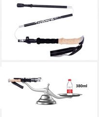 2x Trekking Poles 4-section Foldable Walking Hiking Sticks Anti-shock 7075 Alum