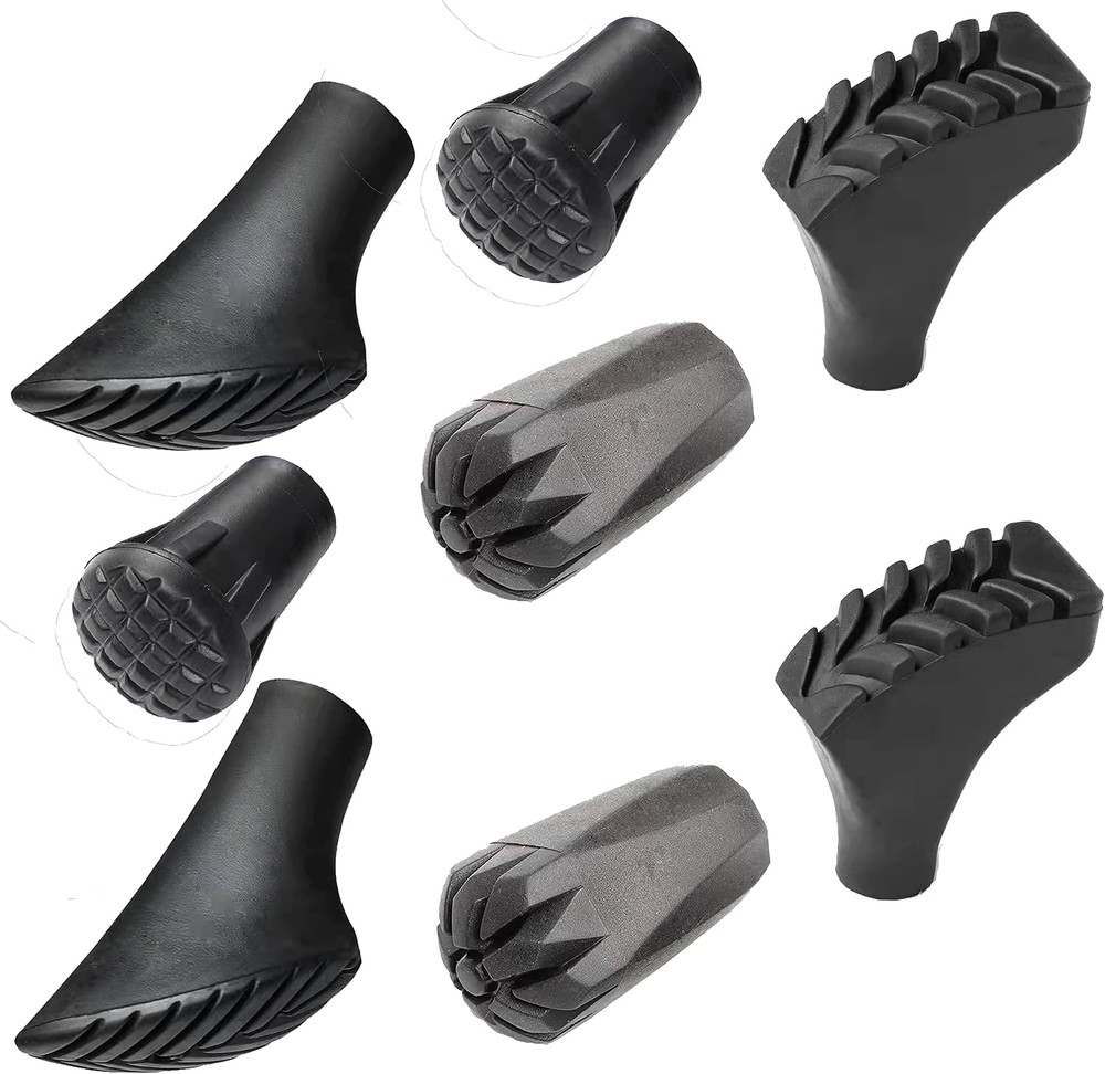 8Pcs Assorted Replacement Tips Hiking Stick Walking Trekking Pole Protector for