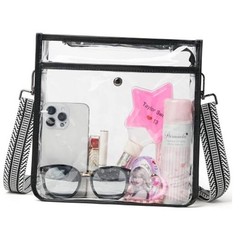 Clear Bag for Stadium Events 12x12x6, Clear Purses Stadium Black Guitar Strap