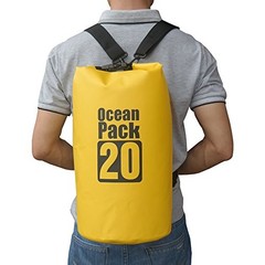 Dry Sack/Floating Waterproof Bag 2L/5L/10L//30L for Boating, 20L Yellow
