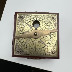 🔶RARE Vintage Antique Solar Calendar Pocket Compass : Villa Alcor Made In Spain
