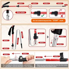 Collapsible Trekking Poles Hiking Lightweight Foldable Hiking Poles 2 Pack