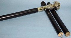 Vintage Brass Handle Cane campass: Hardwood Walking Stick, Cosplay Prop