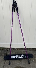 TheFitLife Adjustable hiking Poles Pair Purple Hiking Walking Poles w/ Carry Bag