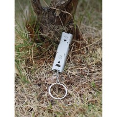 High Decibel 150DB Double Tube Survival Whistle with Keychain for Camping
