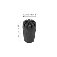 8Pcs Black Rubber Trekking Cane Protectors with Metal Gasket for Hiking Poles