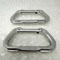 Omega USA Carabiner Metal D Ring 31kN Silver Oval Climbing Rescue Gear (LOT x2)