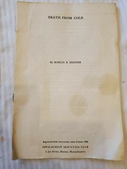 APPALACHIAN MOUNTAIN CLUB ARTICLE – APPALACHIA ISSUE JUNE,1960 “DEATH FROM COLD”